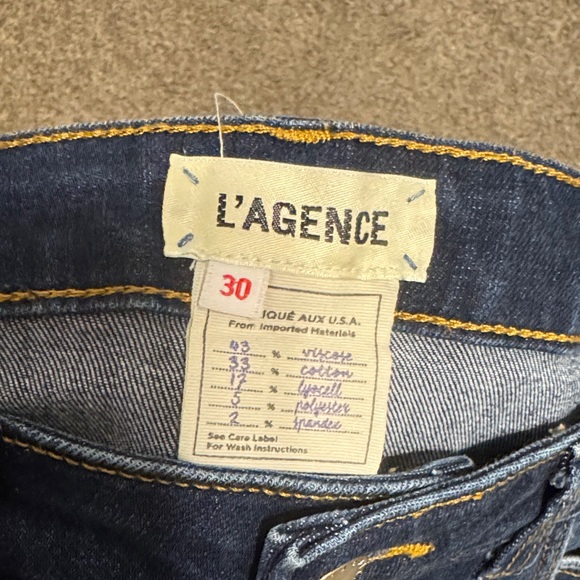 L'AGENCE Dark Blue Distressed Skinny Jeans - Picture 5 of 5